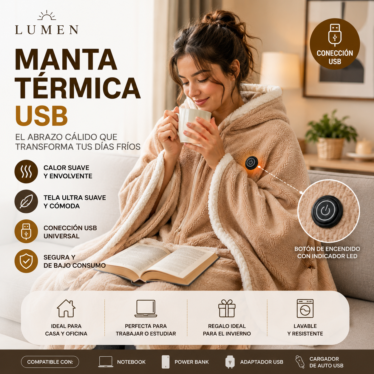 lumen manta térmica usb lumen manta térmica usb